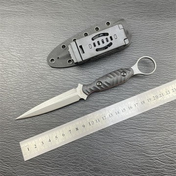 【台湾热销】高品質戰術直刀戶外便攜求生刀8CR15鋼G10柄K鞘整刀CNC數控研磨