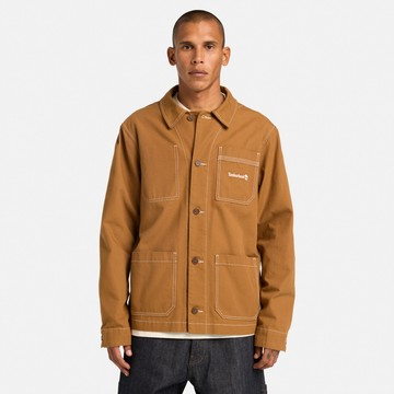 Timberland 中性深小麥色工裝帆布外套｜0YH32EH2