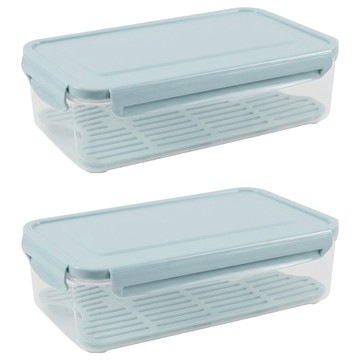 Nanu Dam 蔥蒜瀝水保鮮盒  薄荷綠 1.7L  2個