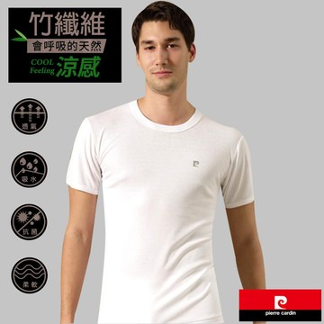 Pierre Cardin 皮爾卡登 竹纖維涼感抗菌圓領短袖 會呼吸的竹纖維 抗菌防臭