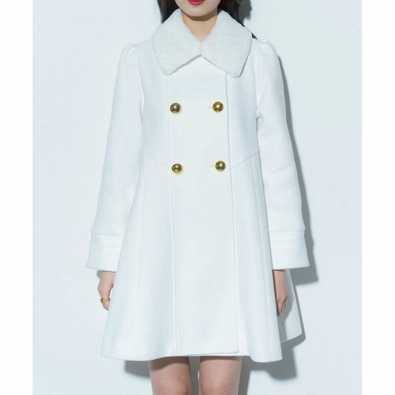 Wego Romansual ファー襟付きメルトンフレアコート Women ジャケット アウター ダウンジャケット コート 通販 Lineポイント最大get Lineショッピング