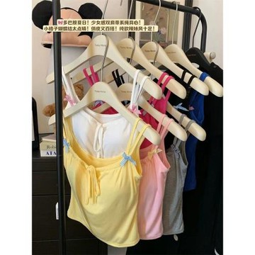 美式純欲辣妹交叉系帶帶胸墊抹胸女2024新款吊帶背心內搭外穿上衣