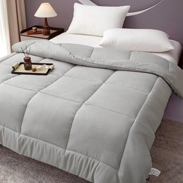 NATURALLY JOJO 方塊石墨烯絲柔被  210 x 180cm  灰色