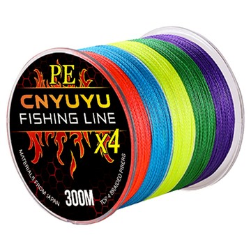 CNYUYU PE線X4-300M 6.0# 釣魚線  彩色  1個