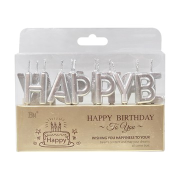 JAMAN 捷慢 HAPPY BIRTHDAY 生日蠟燭 蠟燭長度約2.8cm 燃燒時間約5分鐘  1組  銀色