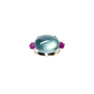 OLi jewelry 葡萄石紅寶造型戒指