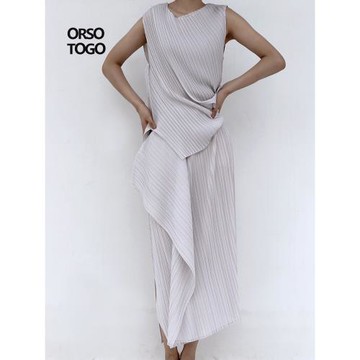 褶皺大碼寬松減齡女裝夏設計感不規則假兩件氣質藝術穿搭