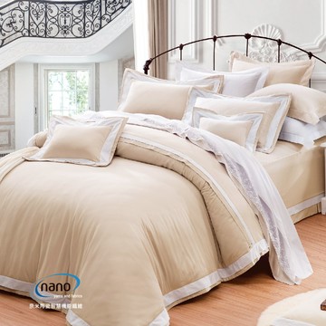 兩用被床包組/特波麗/2389-1淺色時尚-奶茶杏