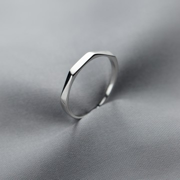 不規則切面 光面純銀戒指 M4908 簡約款 S925 全純銀 輕奢純銀戒指