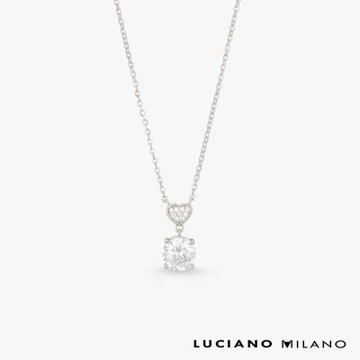 LUCIANO MILANO 心戀之光 純銀項鍊(白K色)