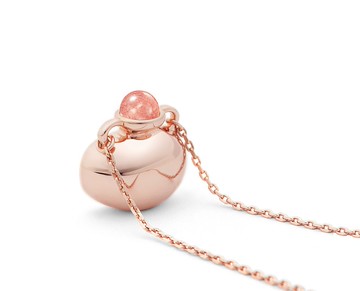 個性化刻字水瓶項鍊 草莓粉晶花瓶吊墜 925純銀安芙蘭花瓶鎖骨鍊