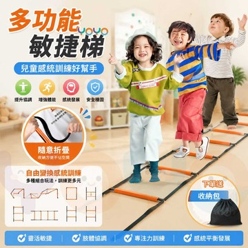 多功能敏捷梯 敏捷繩梯體能訓練器 蝴蝶敏捷梯 折疊跳格梯 體能訓練器材 兒童跳格子繩梯 室內 足球 籃球步伐訓練軟梯