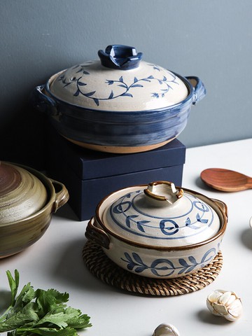 砂鍋家用燃氣陶瓷耐高溫小號沙鍋燉鍋煤氣煲仔飯專用淺鍋