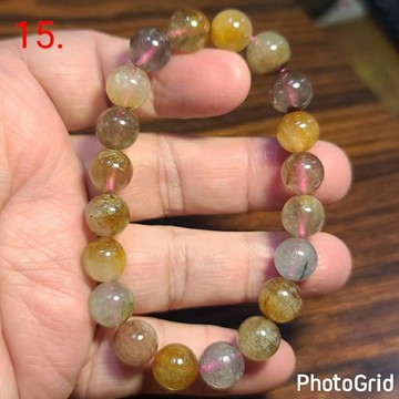 福祿壽 兔毛水晶 彩兔毛 手鍊 手環 手珠 10mm+ 天然❤水晶玉石特賣#C352-7