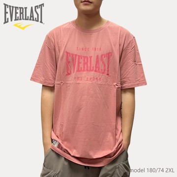 EVERLAST 短T 粉色 大LOGO 基本款 休閒 短袖 男 4221100141