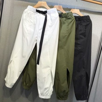 夏裝高腰工裝褲薄款哈倫褲蘿卜褲運動束腳褲炸街休閑褲九分褲女褲