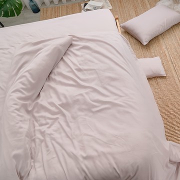 BUHO 布歐 素面文青 300織 100% TENCELTM 純天絲TM 60支 寢玉 兩用被套  淺玉色  床包(105 x 186cm) + 被套(6 x 7尺) + 枕套(45 x 75cm)  床包 + 枕套 + 被套
