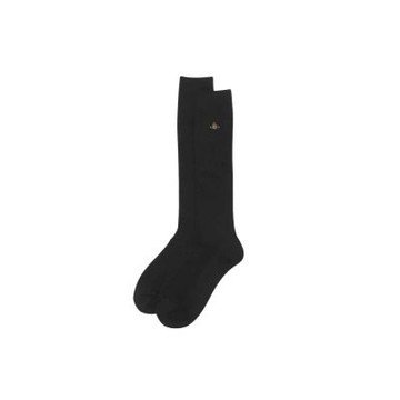 Vivienne Westwood High Socks 高筒長襪 黑色 430801L-090 [台灣現貨]