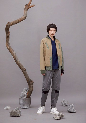 顏文字夾克 - 卡其