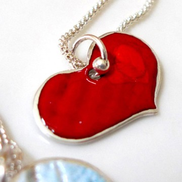 甜心~妳濃我濃~手作的詩客製化琺瑯燒純銀墜飾項鍊,愛自己幸福中!