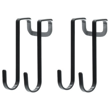 Spiderloc 萬用門後掛鉤 黑色 2個 鋼材質 粉末塗層 40x50x87 毫米