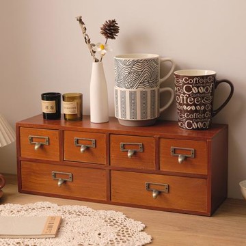 書桌辦公室抽屜儲物柜化妝品收納盒木質桌面置物架雜物文具整理柜