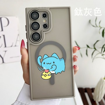 膚感磨砂手機殼 貓貓蟲咖波磁吸保護殼 適用三星Galaxy A56 A36 A26 A55 A54 A16 S25防摔殼