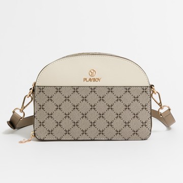 PLAYBOY - 斜背包 L'élégance系列 - 卡其色/542-5207-26-7