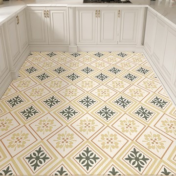 Arbor Home 復古花紋PVC抹净地墊 未名花開  120 x 100cm  1個