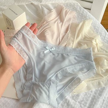 4條裝新品少女純色無痕速干女士蕾絲性感超薄純棉襠學生三角內褲