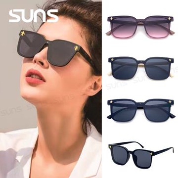 SUNS 時尚精品墨鏡 ins方框切邊無框墨鏡 輕量材質 配戴舒適 抗UV400 S512