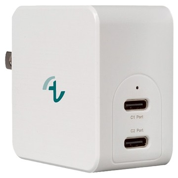 ALLite GaN 氮化鎵 65W 雙口 USB-C 快充充電器  白色  1個