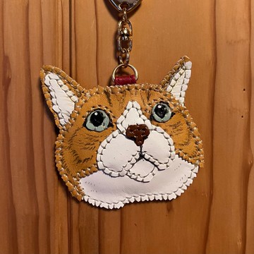 仰望的虎斑白貓先生