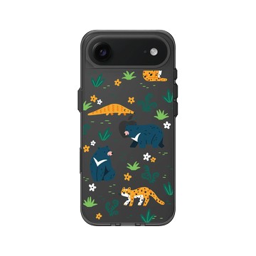 iPhone Air Clear (相機按鈕) 酷墨灰 - RHINOSHIELD X Taipei Zoo - 臺灣山林插畫（臺灣黑熊、穿山甲、石虎）