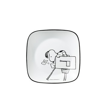 Corelle Brands 史努比 復刻黑白方形6吋早餐點心盤