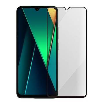 Metal-Slim POCO C75 全膠滿版9H鋼化玻璃貼-晶鑽黑