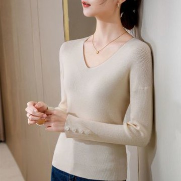 設計所在 專注內搭系列 針織V領紐扣套頭毛衣(3色 S-2XL可選) I5Q2768-WJX