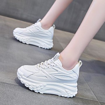 復古老爹鞋女2025秋季新款小白休閑鞋百搭松糕單鞋厚底內增高女鞋