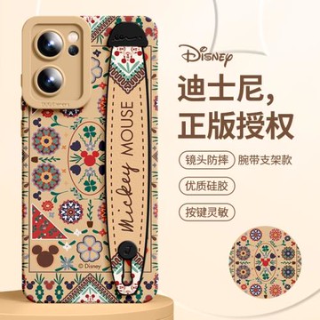 OPPOReno13手機殼新款硅膠Reno12pro全包腕帶支架9pro+秋冬高級感7女款8防摔se男生創意6潮54G爆款民族風米奇