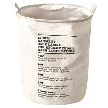 KOUJI叩吉好物 手提髒衣籃 大衣籃 寬敞容量 方便移動  米色  50 x 40cm