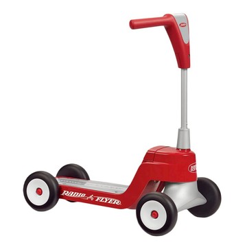 RADIO FLYER 小浣熊二合一滑步滑板車 調整手把高度變形 玩具儲存槽 四輪車體增加穩定度  59 x 33 x 46~63cm  59 x 33 x  46~63cm  1個  Red