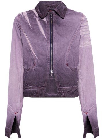 Masha Popova - classic-collar denim jacket - women - Cotton/Recycled Cotton - XS - Purple