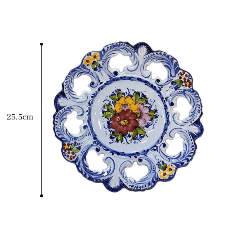 海外 皿 バスケット 手描き 青 - 食器