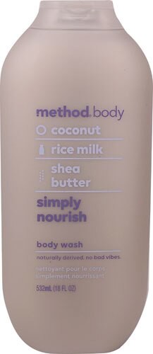 Method Body Wash Simply Nourish Coconut & Rice Milk & Shea Butter 18 fl oz