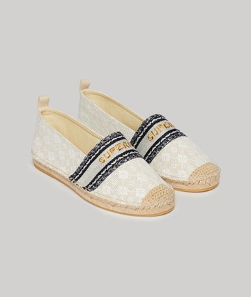 Superdry Women's Women's Canvas Espadrille Overlay Shoes Beige / Natural - Size: 4 Size: 6