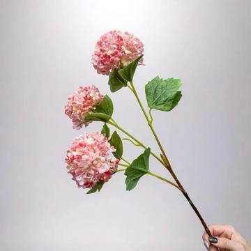 京都夏日繡球夕陽橙仿真花花材(1入組)