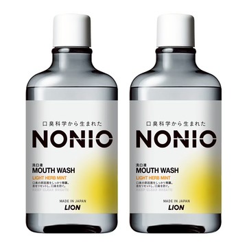 LION 獅王 NONIO 終結口氣漱口水，99.9%口臭原因菌去除，幫助清除牙菌斑，日本調香職人特調  600ml  2瓶