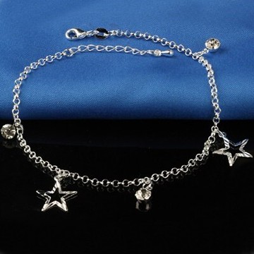 925純銀腳鍊銀飾-韓版優雅簡潔亮眼生日情人節禮物女飾品73go37【獨家進口】【米蘭精品】