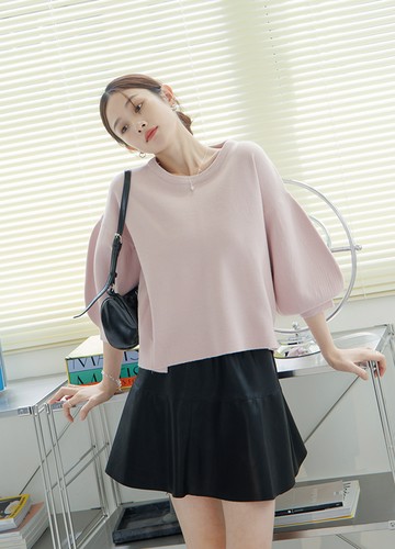 小澎袖針織上衣