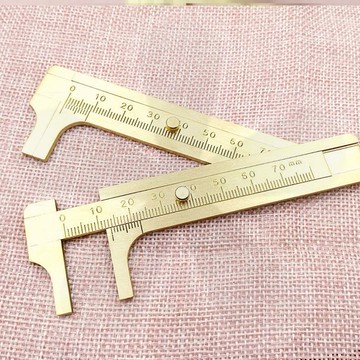 文玩工具測量尺卡尺迷你黃銅游標卡尺小珠寶玉器佛珠尺寸量測工具